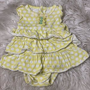Yellow one piece ruffle set